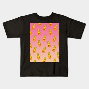 Pink Pineapple Skull Pattern Kids T-Shirt